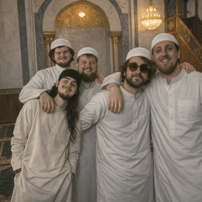 Des fidéles à la mosquée