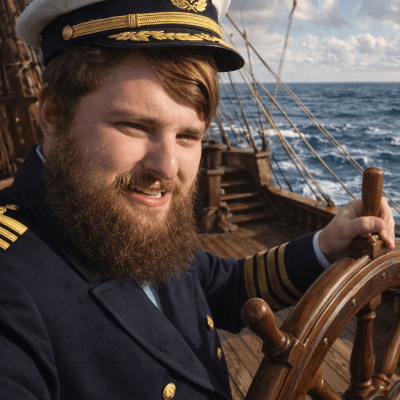 Le capitaine pilote un navire